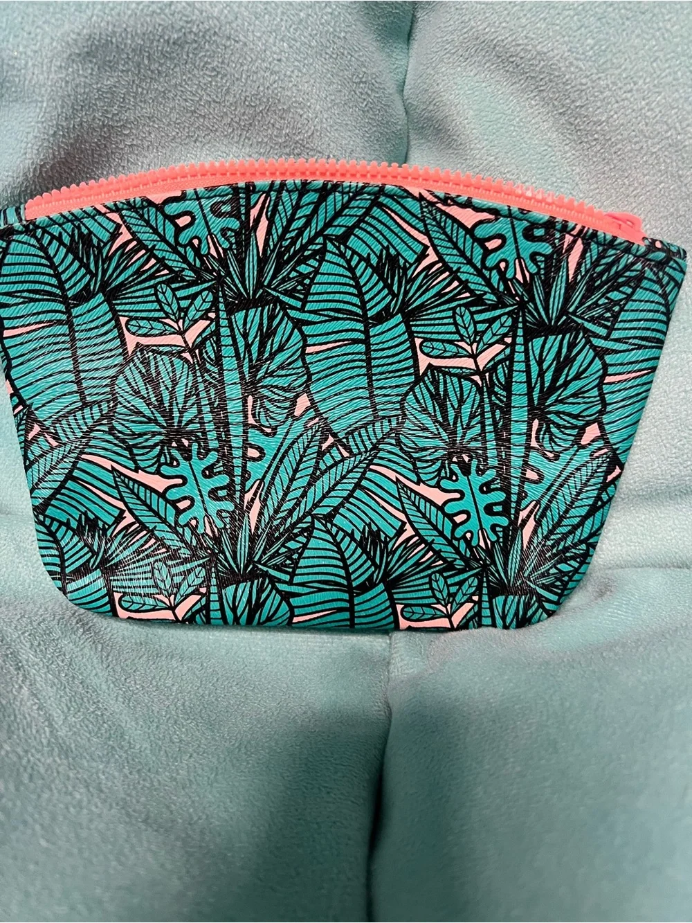 ipsy Pink Glitter, Green Glitter & Teal Patterned Cosmetic Pouch Trio